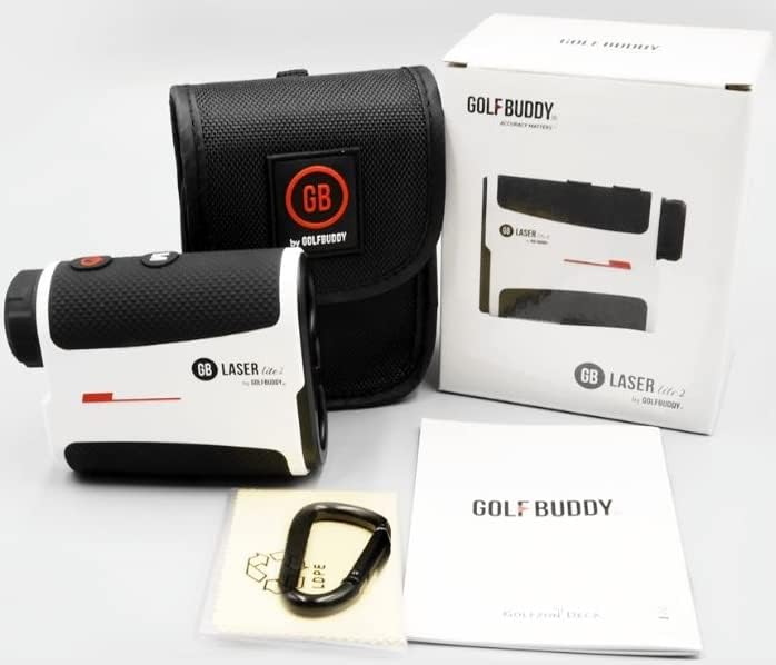 Golf Buddy Laser Lite 2 Rangefinder, Pin Finder e One Click Scan Mode, Velocidade de medição rápida, 880 jardas de colocação de intervalo, ampliação de 6x, alerta de vibração preciso, inclinação liga/desliga, resistente à água