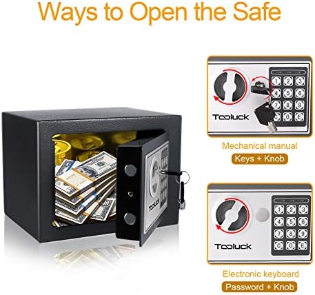 Caixa de segurança de segurança digital eletrônica, cofres e caixas de bloqueio, caixa de dinheiro com teclado digital e chaves