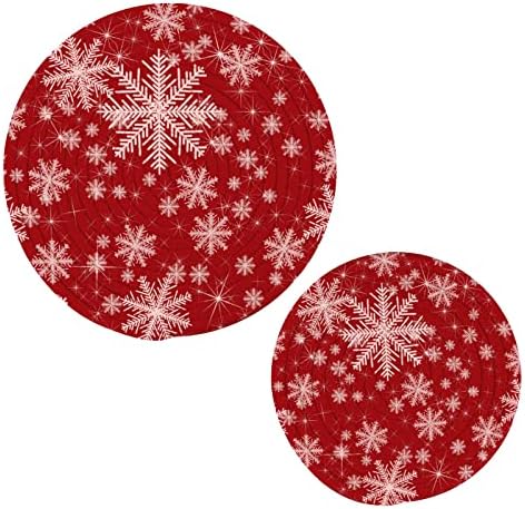 Christmas Snowflake Pot titores de panela trivins 2 pcs Trivetes resistentes ao calor Para pratos quentes, fios de algodão de Natal de inverno tapetes trivets para almofadas quentes panelas