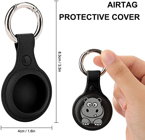 Cartoon Hippo Compatível com caixa Airtag com o chaveiro GPS Item Finders Acessórios com anel -chave para Airtags