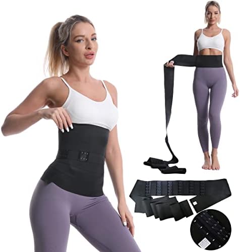 Embrulhe Treinador da cintura para mulheres - embrulho de estômago para perda de peso com loop e 3 fileiras de design