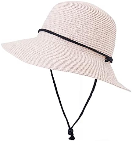 Chapéu de palha de palha largo da mulher, capa de tampa ao ar livre de verão para o chapéu de sol para masculino, chapéu de pescador