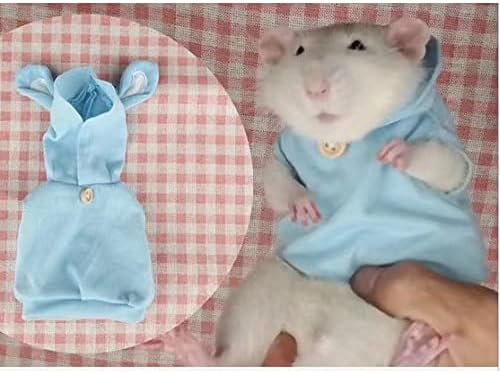 Anelekor Hamster Roupas Selmo moletom com capuz com orelhas da maçanea Camisa de colete de porco Pequenas roupas de capuz quente com