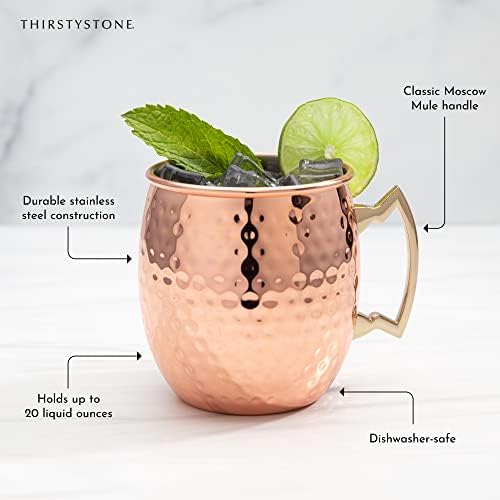 Cambridge martelou as canecas de Moscow Mule Moscou, conjunto de 4, 4 peças