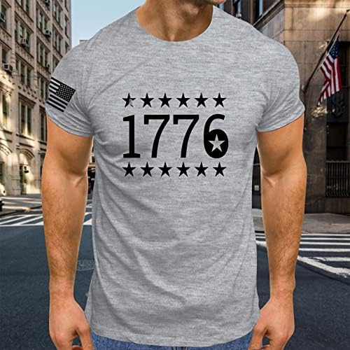 BMISEGM Summer Work Camisetas para homens Independência da Independência Impressão Primavera/Verão O lazer ostenta