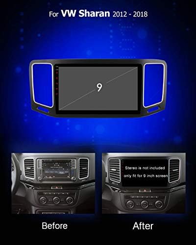 Rádio de carro de 9 polegadas Fascia Frame para Volkswagen Sharan 2012-2019 DVD GPS Navi Player Painel Dash Kit
