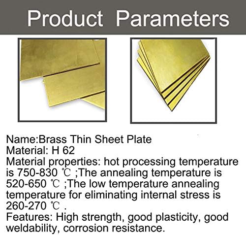 Goonsds H62 Metal de metal de bronze Placa de papel alumínio Metal Metal Rackthickness 2mm 1pcs, 100mm x100mm