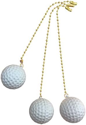 RunWireless Decorative Golf Ball Sports Teto Fan Pull com corrente de miçangas - 3 pacote - FA1004