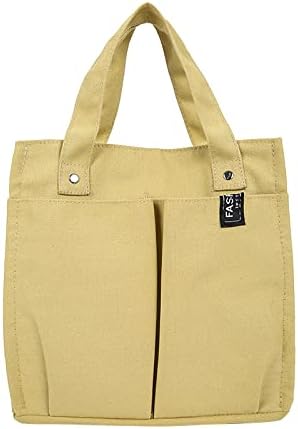 Bolsa de costura de cor de cor sólida de primavera e verão bolsa de lancheira estudante bolsa bento bolsa de bolso de tela multifacetária isolada