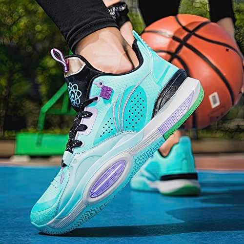Tênis de basquete não deslizantes de mulheres mais elásticas-tênis de rua de colorida de topo respirável WTIH Cola