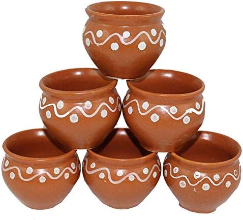Odishabazaar Cerâmica Kulhar Kulhad Copas tradicionais de chá indiano chai de 6