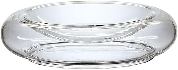 Placa plana de ar de vidro, médio, aprox. Diâmetro 4,3 x altura 1,0 polegadas, copos de copo