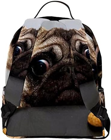 Mochila VBFOFBV para mulheres Laptop Daypack Backpack Bolsa casual, pug e biscoito