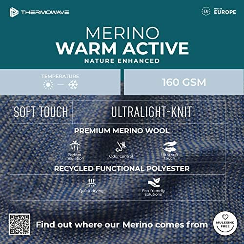Thermowave Merino quente camada de base masculina ativa Long John calças 160gsm