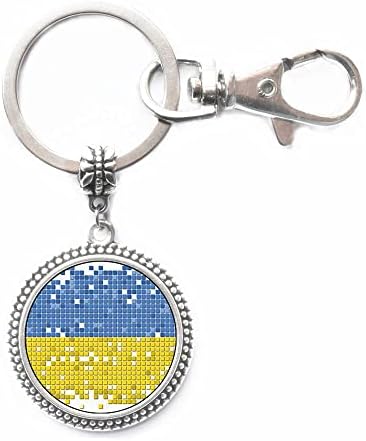 Jóias da Ucrânia, anel de chave da Ucrânia, anel -chave ucraniano e chaveiro, chaveiro ucraniano, chaveiro de bandeira da Ucrânia, chaveiro de bandeira ucraniano