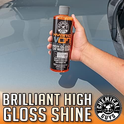 Químico Caras CWS_808_16 Sabão de lavagem de carros de alto brilho híbrido de alto brilho para carros, caminhões, motocicletas, trailers e mais, 16 fl oz, aroma laranja