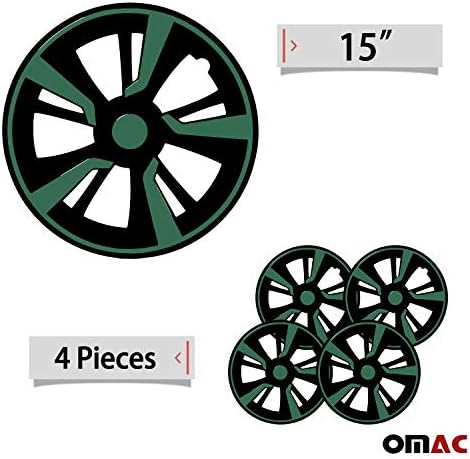 Capas de tampa da borda da roda OMAC | Acessórios para carros Caps de cubo de estilo OEM de 15 polegadas 4 PCs Conjunto