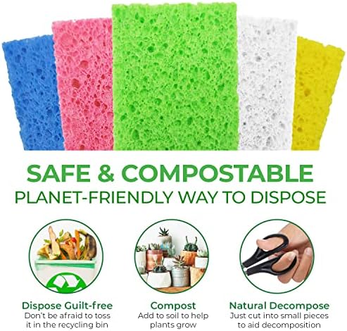 Airnex Biodegradable Cellulose Sponges Compression - pacote de 32 esponjas de cozinha para limpeza - Pesquisa de