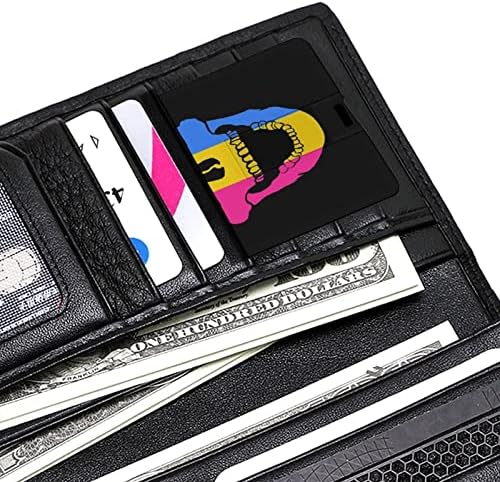 Bandeira pansexual skul usb flash drive personalizado cartão de crédito unidade de memória stick usb chave de chave