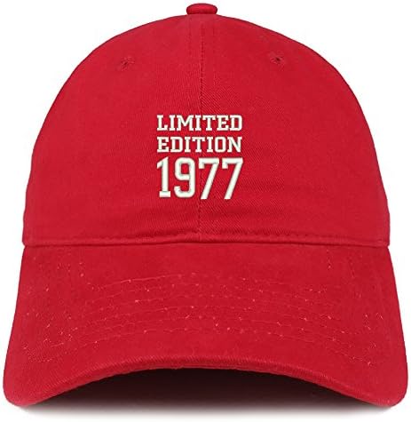 Trendy Apparel Shop Edição Limitada 1977 Presente de aniversário bordado Cap de algodão escovado