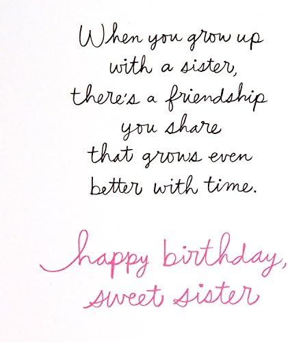 Cartão de aniversário de assinatura da Hallmark para irmã