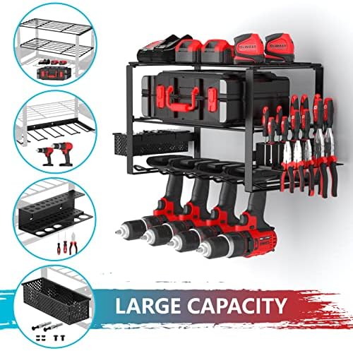Organizador da ferramenta elétrica - organizadores de garagem e armazenamento para ferramentas de mão e ferramentas elétricas | Montagem