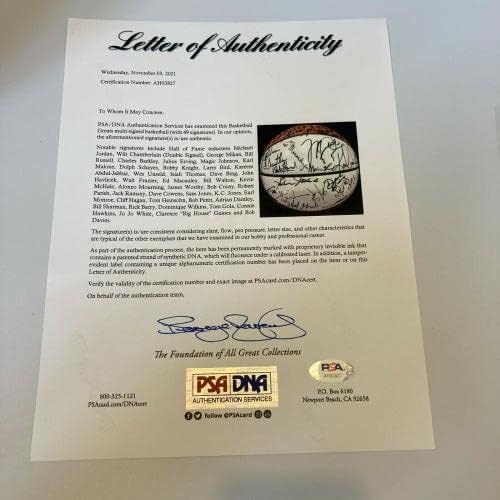 Incrível Michael Jordan Wilt Chamberlain NBA Top 50 Assinado Basquete PSA DNA - Basquete autografado
