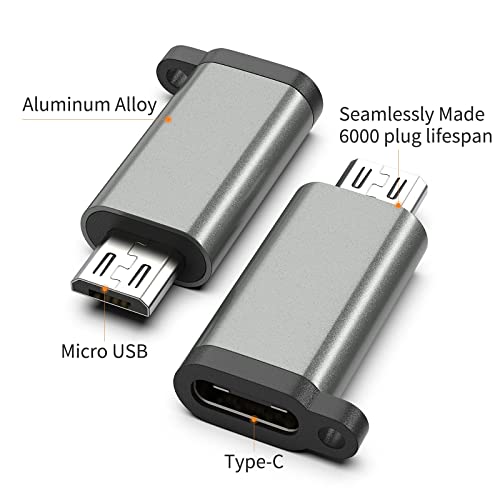 Uliftus [6ft-2pack] USB-C para cabo USB-C e [3 pacote] USB-C para micro adaptador USB