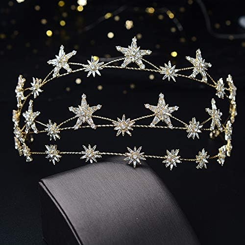 Coroa de casamento Jóias de jóias de jóias de jóias da estrela de noiva Mulher Rhinestones Crystal Tiaras Bride Party Crowns