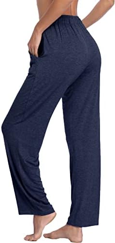 Calça de ioga feminina de Jorlyen longa calças de cordão confortável de cordas soltas soltas para ioga correndo esportivo com bolsos