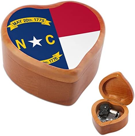 Caixa de música da bandeira da Carolina do Norte caixa de música vintage em forma de madeira de madeira de madeira brinquedos decorações de presentes