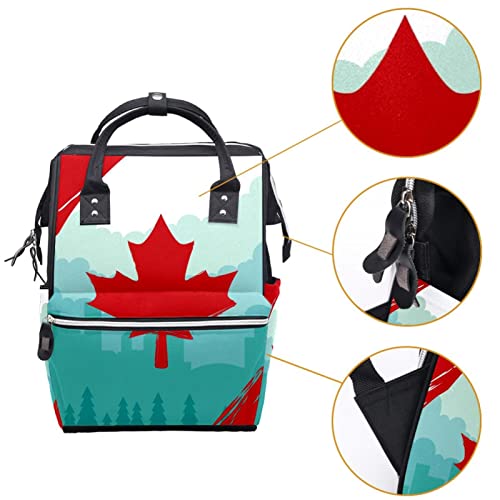 Lorvies Canada Day Maple Leaf Backpack, mochila de viagem Muti-Função de grande capacidade