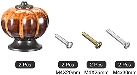 botões de gaveta de cerâmica uxcell, 2pcs forma de forma de abóbora puxa 40 mm/1,57 dia.