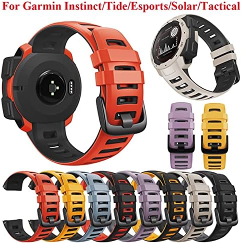 Banda de relógio de silicone otgkf para garmin Instinct/Instinct Tide/esports/solar/substituição tática relógio de pulseira de pulseira de pulseira