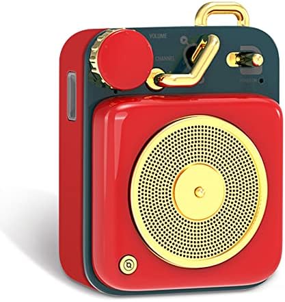 Alto -falante Muzen Mini Bluetooth, Button Metal 3W 3W Vintage portátil Vintage Recarregável Alto Volume Alto Alto -falante de áudio com cordão, presente retro clássico para aniversário ao ar livre
