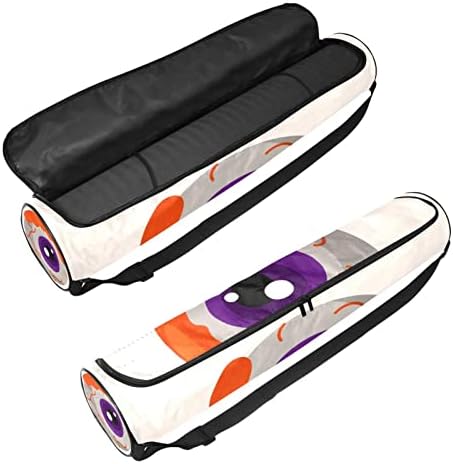 Halloween Econal Candy Yoga Mat Bags Full-Zip Yoga Carry Bolsa para homens, Exercício de ioga transportadora com cinta ajustável