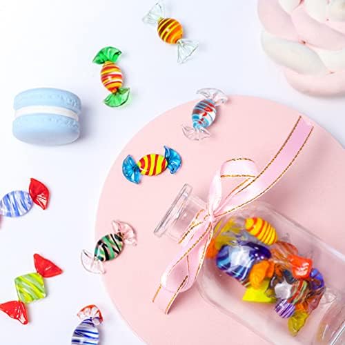 Zerodeko Plantas artificiais 12 peças Ornamento de doces de vidro vintage, decoração de doces de vidro para festas de