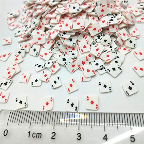 50g/lote ás poker cartas de jogo de argila de argila para DIY 5mm Plástico Klei Mud Partículas Argilas
