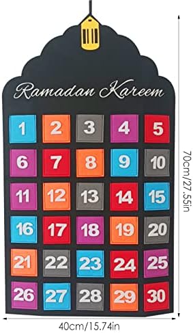 2023 Decorações de calendário de advento Rama-Dan de Wooden, com 30 estrelas reutilizáveis ​​Rama-Dan Atividades do calendário do calendário Eid para crianças Rama-Dan Muba-rak Decor