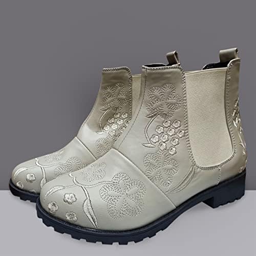 Mulheres Botas de neve zip vintage inverno botas de tornozelo nu calcaço de salto chato sapatos de casca sola sola