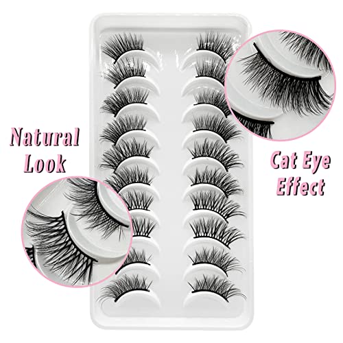 Half Eyleshes Look Natural Look 15 mm Wispy Shisp Cat Lashes