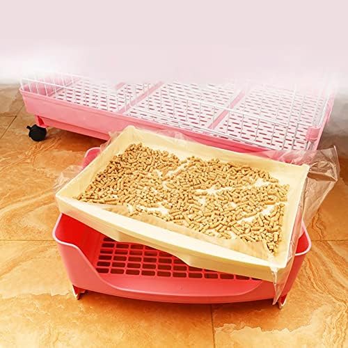 LKJYBG 100 PCS CAGA DE RABBIT DA CAGA DE RECOMENTO DISPOSIXÍVEL PLÁSTICO DE PET PET PET PET FILMES PARA BUNNY INICIAL PORCOS HAMSTERS CHINCHILLAS HAMSTERS 20 x 14in