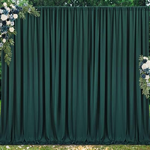 10 pés x 40 pés de painéis de cortina verde -pano de fundo verde e preto, cortinas de pano de fundo de poliéster, material de