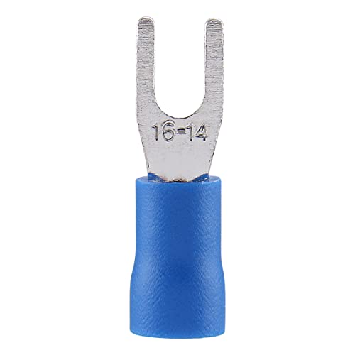 Baomain SV 2-3.5 Terminal de pá de vinil isolado-crimpagem única 1,5-2,5 mm² 16-14 Tamanho do fio, 6 3,7 mm Tamanho do pacote azul