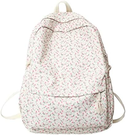 LSDJGDDE Mulheres à prova d'água Livro de viagens de flores Backpack Mulheres Bolsa de laptop Menina elegante Lady Lady College Backpack