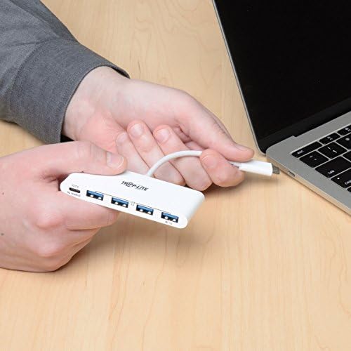 Tripp Lite 4-Porta USB 3.1 Gen 1 USB-C para USB-A Hub portátil com porta de carregamento X4 USB-A e USB-C 5 Gbps
