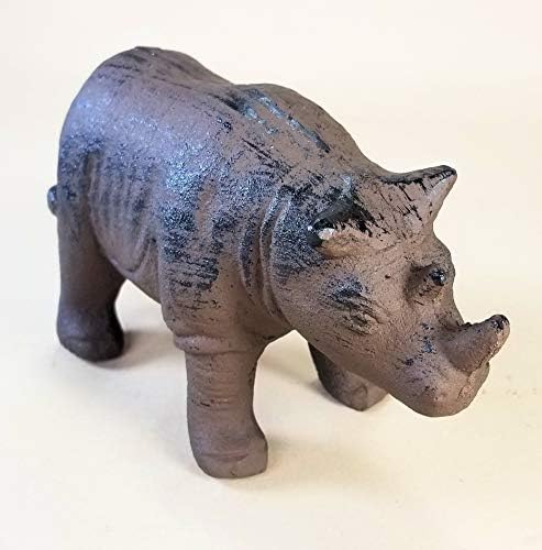 Rhino fundido por porta de ferro fundido Browqn rústico pesado