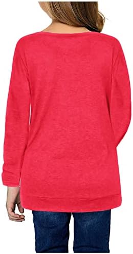 Garotas da moda de moda Top camiseta de cor de cor sólida Túnica casual de manga comprida Blusa de calça de calça de tripulação solta camiseta de camiseta com prateleira de sutiã