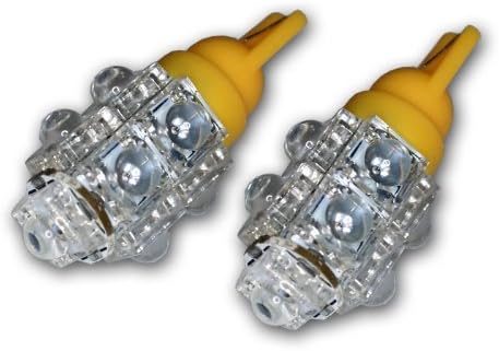 TuningPros LEDPL-T10-Y9 Luzes leves de estacionamento lâmpadas T10 Wedge, 9 Flux LED amarelo 2-PC Conjunto