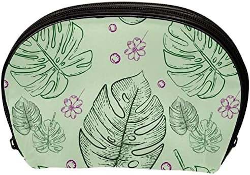 Tbouobt Makeup Bag Bolsa de bolsa de bolsa cosmética com zíper, desenho animado de monstera bougainvila flor de desenho animado